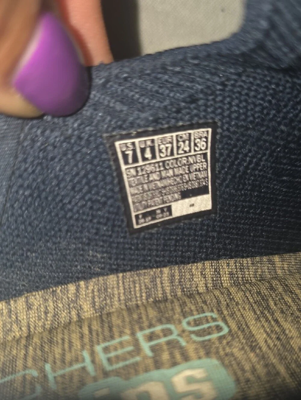 Skechers Slip-On Max Cushion Walking Sneakers in Navy and Light Blue